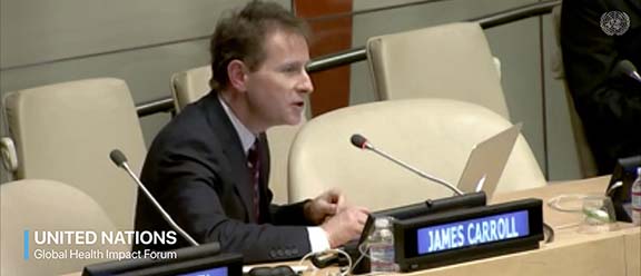 United Nations — James Carroll (CEO, THOR Photomedicine) addressing the United Nations Global Health Impact Forum about the uses of Photobiomodulation